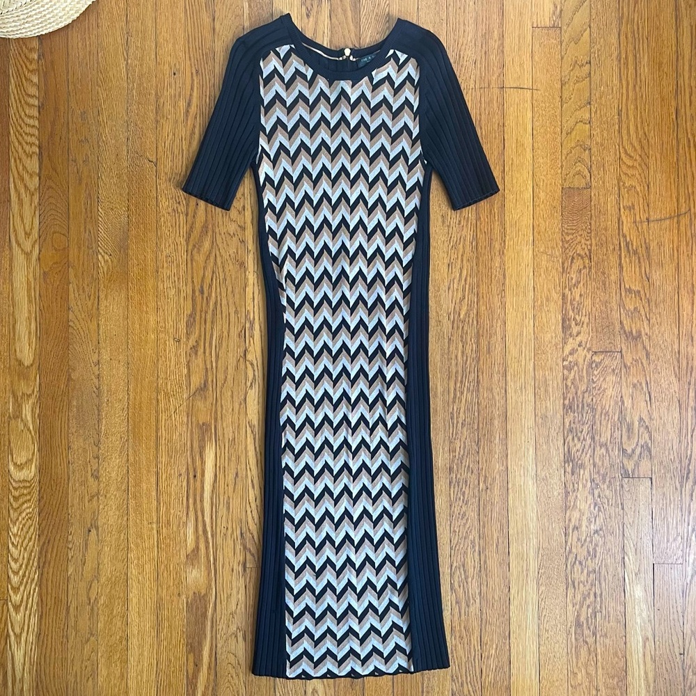 rag & bone Elaine Chevron Knit Bodycon Dress - Size M